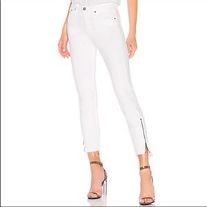 Free People White Zipper Ankle Skinny Jeans 27
